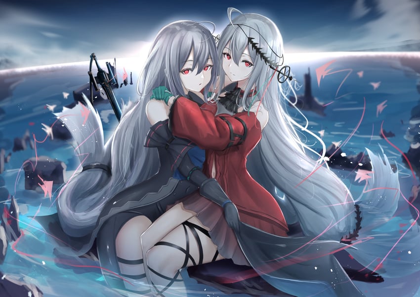 skadi and skadi the corrupting heart (arknights) drawn by poni_(poni_arknights)