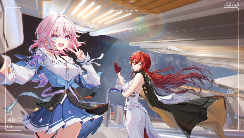 march 7th and himeko (honkai and 1 more) drawn by hancho