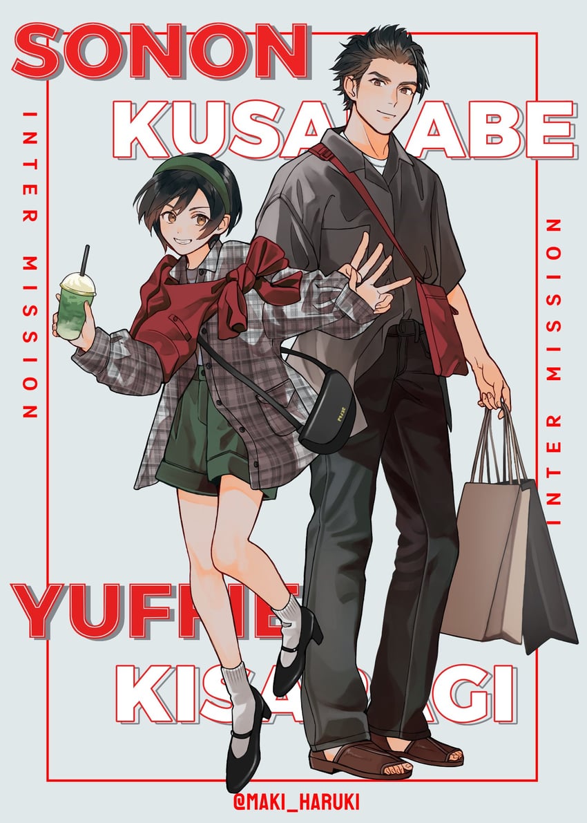 yuffie kisaragi and sonon kusakabe (final fantasy and 2 more) drawn by maki_haruki
