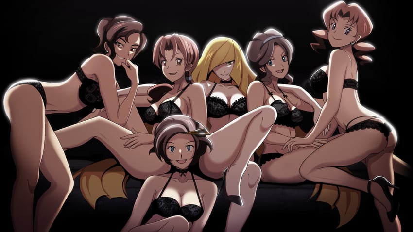 lusamine, delia ketchum, paldea mother, unova mother, grace, and 1 more (pokemon and 5 more) drawn by vivivoovoo