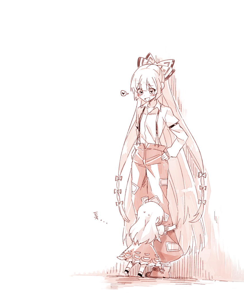 fujiwara no mokou and kamishirasawa keine (touhou) drawn by 6_(yuchae)