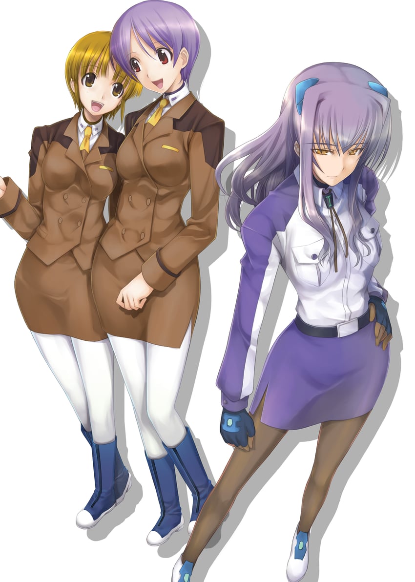 uno, alto krauetta, and lucino liilie (lyrical nanoha and 1 more) drawn by mikazuki_akira!