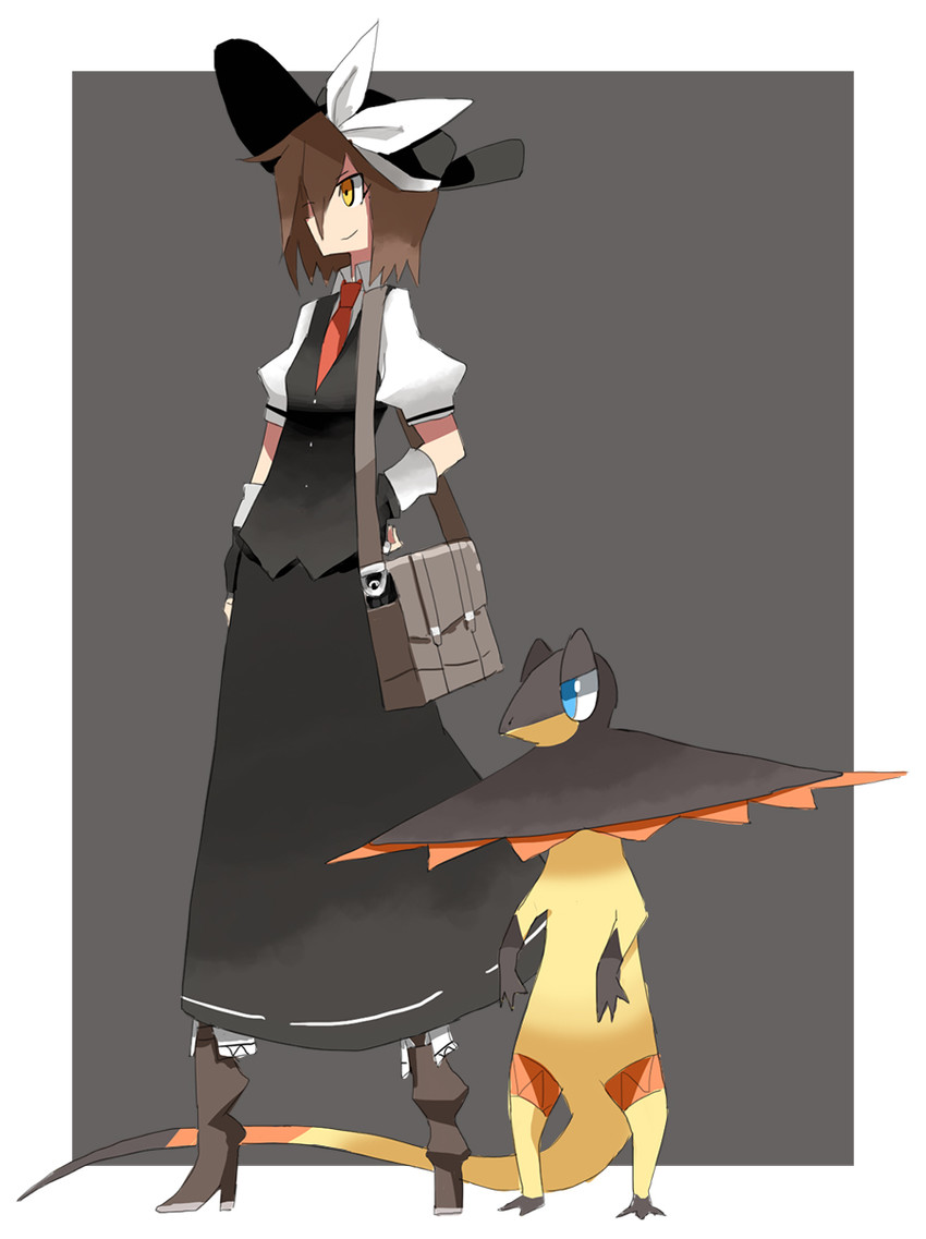 usami renko and heliolisk (touhou and 1 more) drawn by lemonice
