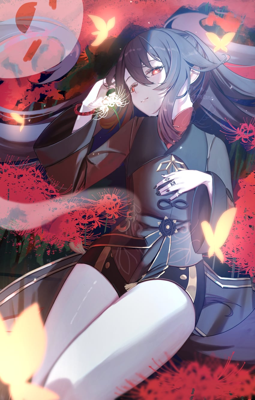 hu tao and boo tao (genshin impact) drawn by sazanami_(re_n_rentaro)