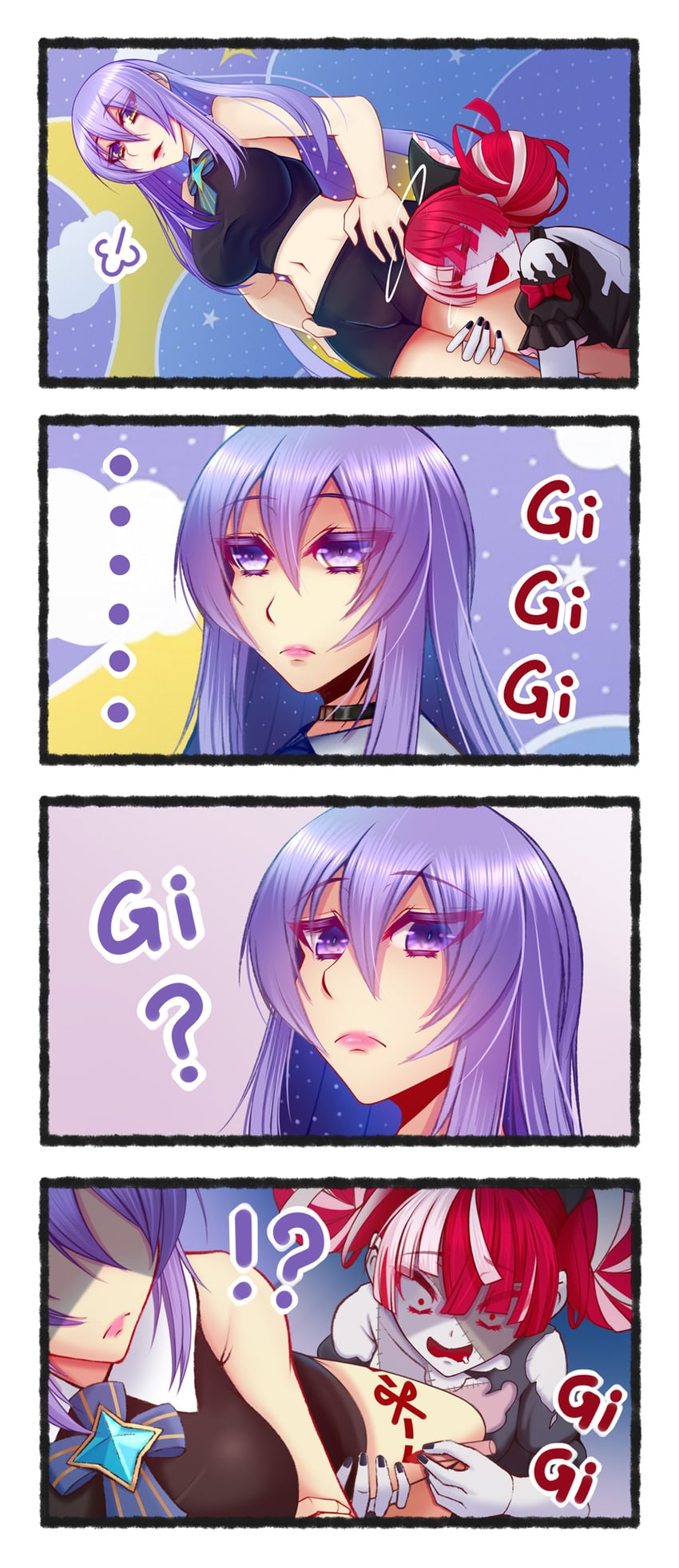 kureiji ollie and moona hoshinova (hololive and 1 more) drawn by oldlim