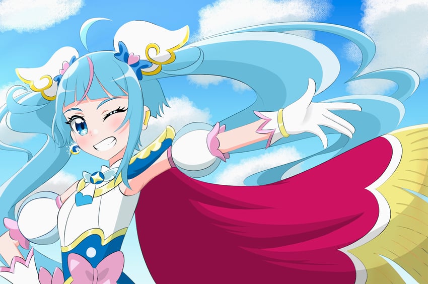 sora harewataru and cure sky (precure and 1 more) drawn by abyss_kpn_(ki)