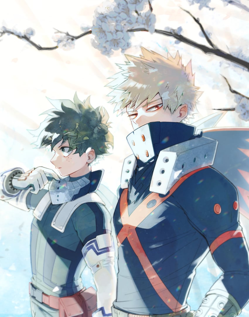 midoriya izuku and bakugou katsuki (boku no hero academia) drawn by unou_(unou_mha)
