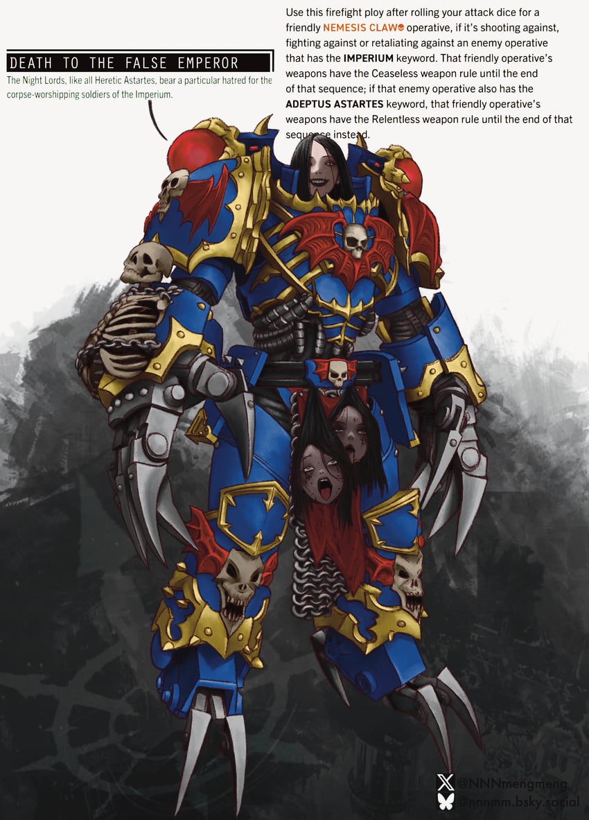 adeptus astartes and chaos space marine (warhammer 40k) drawn by nnnmengmeng