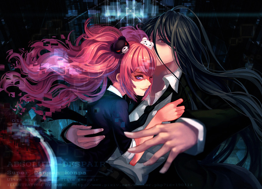 enoshima junko and kamukura izuru (danganronpa and 1 more) drawn by catwyz