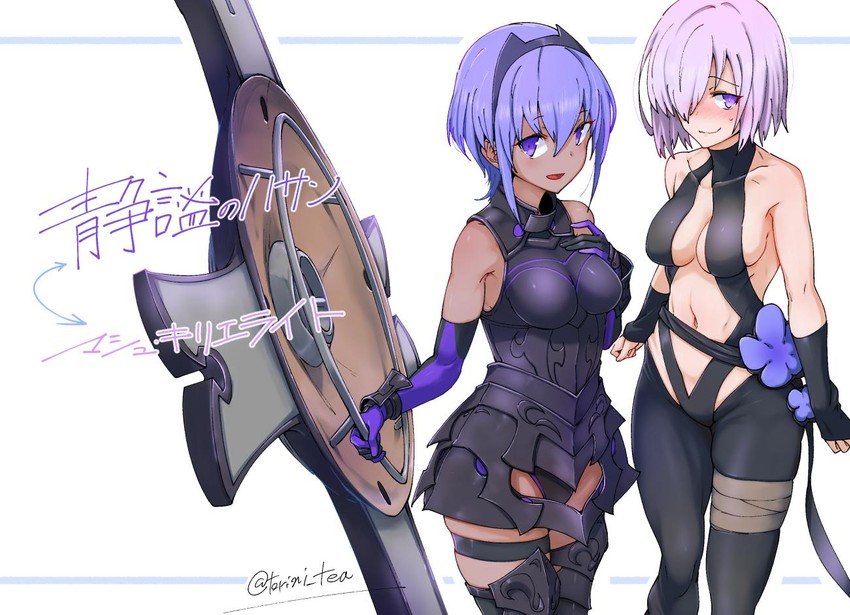 mash kyrielight and hassan of serenity (fate and 3 more) drawn by torichamaru