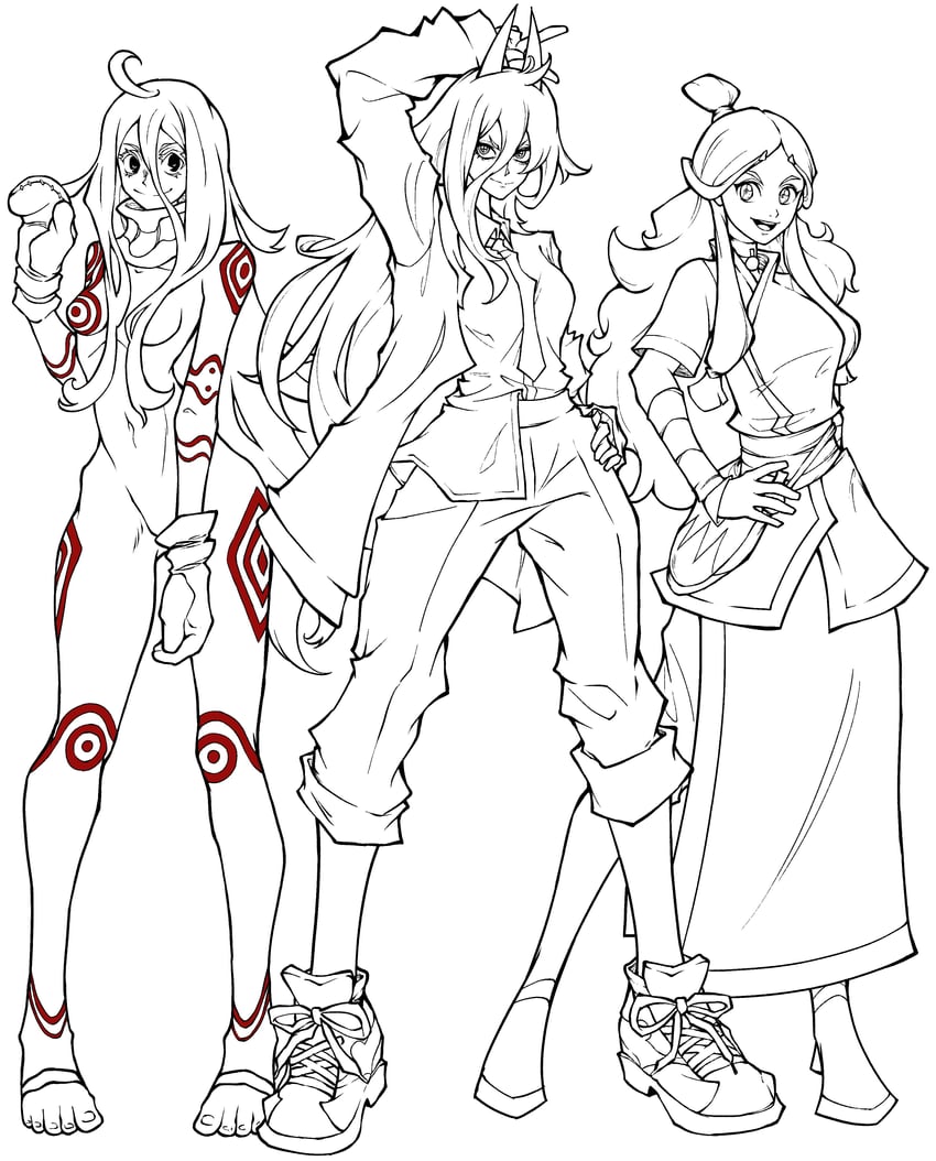 power, katara, and shiro (chainsaw man and 3 more) drawn by kekel