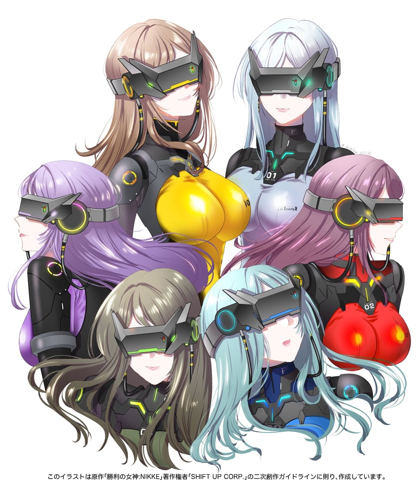 mass-produced nikke, rapi, and seira (goddess of victory: nikke) drawn by shishimaru_(shishibon)