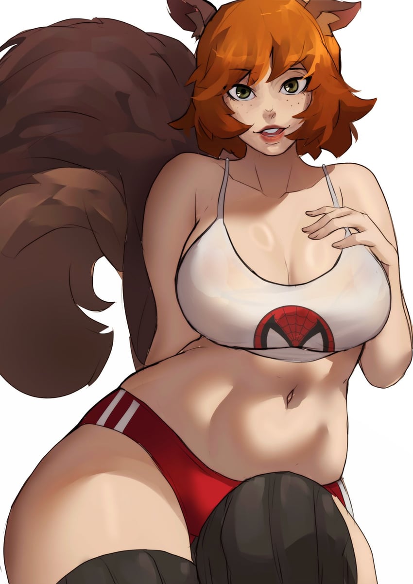 spider-man and squirrel girl (marvel and 2 more) drawn by funi_xd