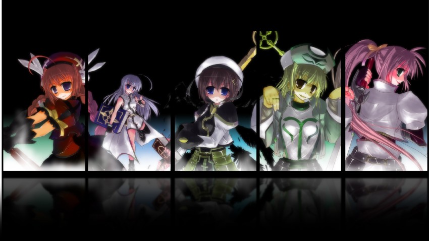 yagami hayate, vita, signum, reinforce zwei, shamal, and 6 more (lyrical nanoha and 2 more) drawn by sakakibara_rinnosuke