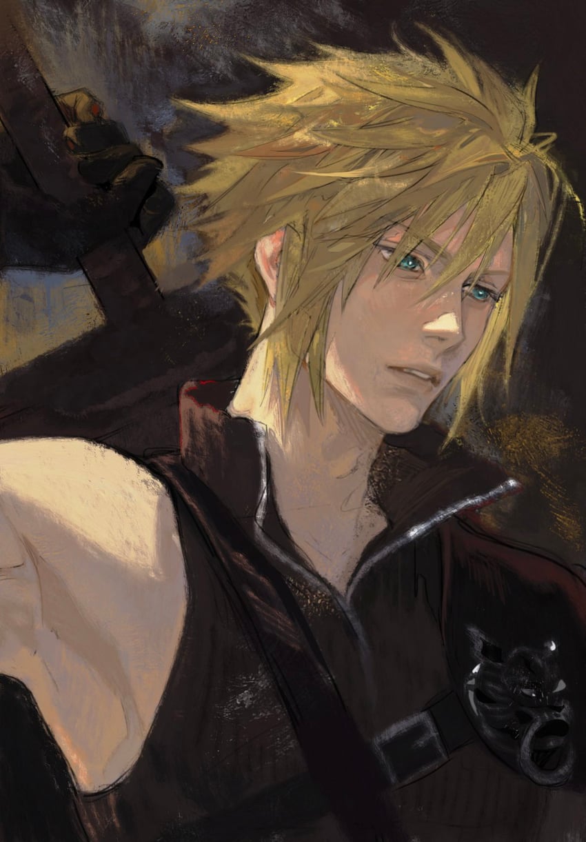 cloud strife (final fantasy and 2 more) drawn by hong_3740