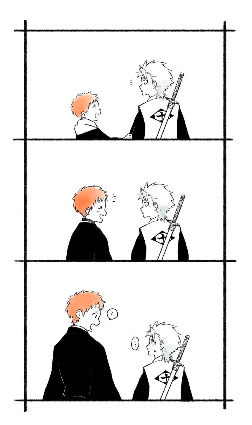 hitsugaya toushirou and kurosaki kazui (bleach and 1 more) drawn by choko_egg
