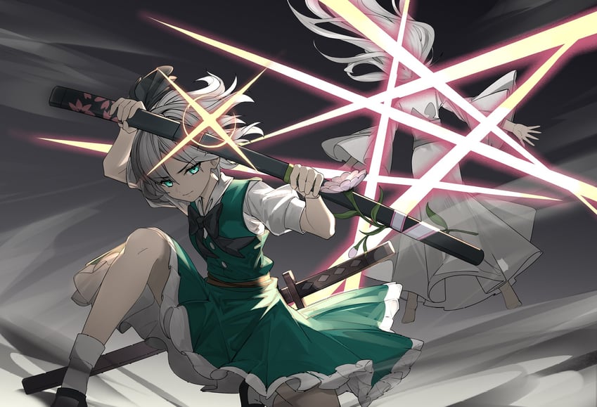 konpaku youmu (touhou and 1 more) drawn by devilkillerx