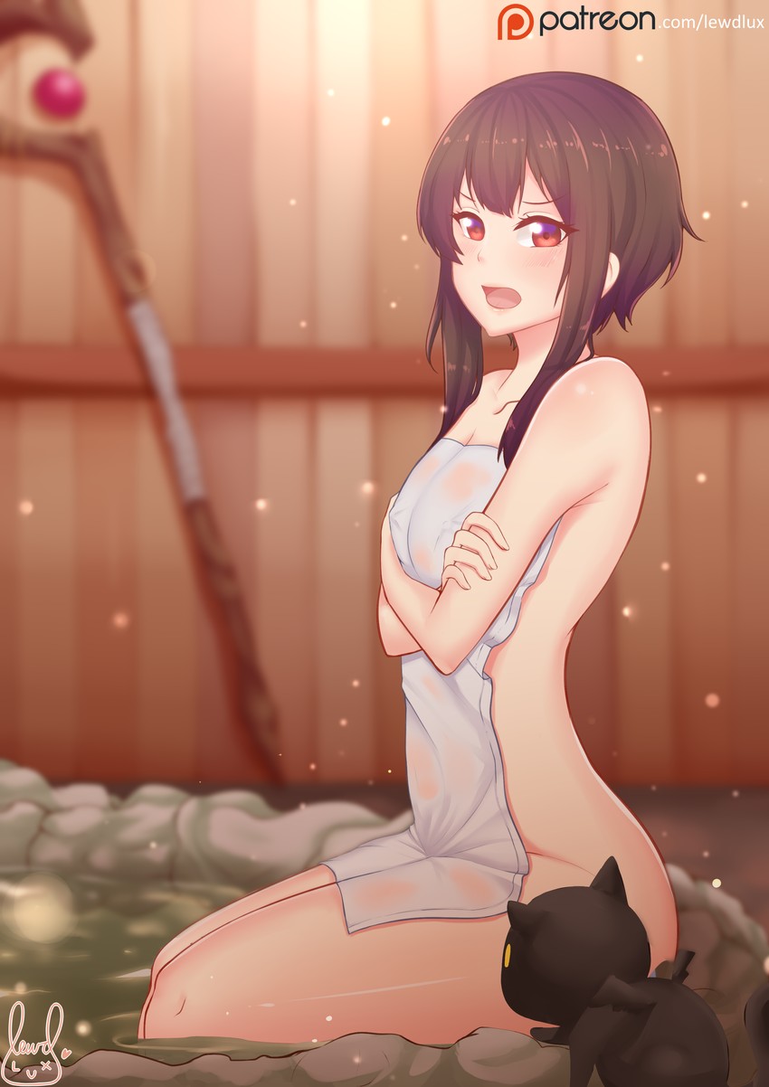 megumin and chomusuke (kono subarashii sekai ni shukufuku wo!) drawn by lewdlux