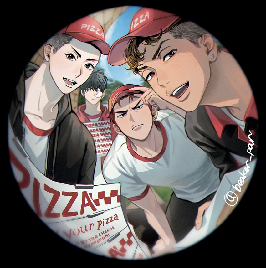 sakuragi hanamichi, rukawa kaede, miyagi ryouta, and sawakita eiji (slam dunk) drawn by beaker_pour