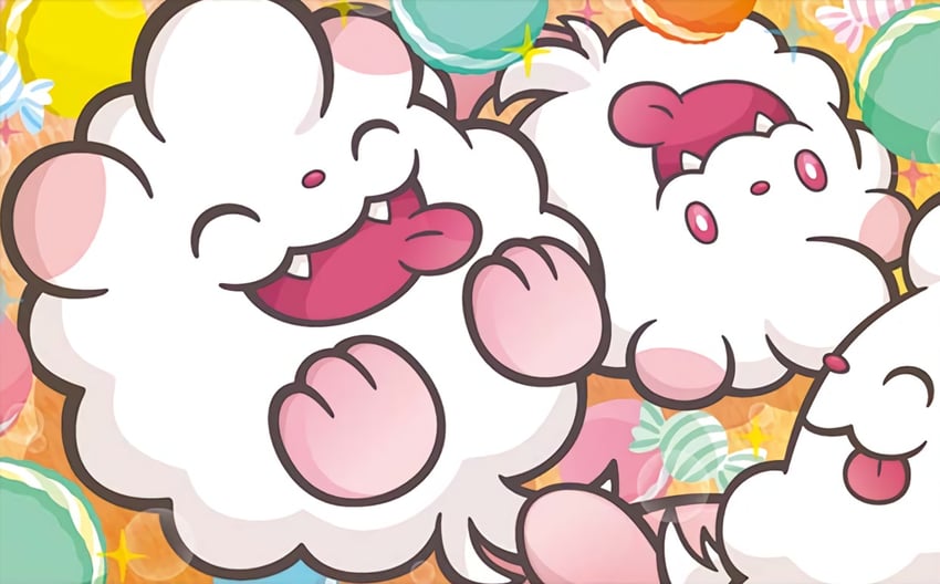 swirlix (pokemon and 1 more) drawn by mahou_(fushiginamamori)