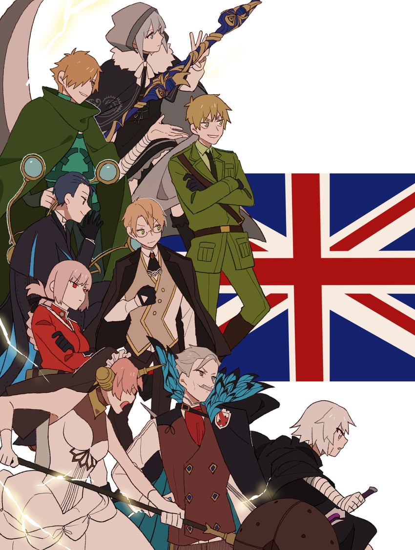 florence nightingale, jack the ripper, united kingdom, frankenstein's monster, gray, and 6 more (fate and 2 more) drawn by kome_043