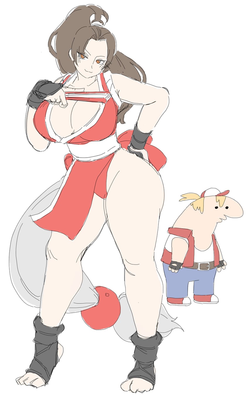 shiranui mai and terry bogard (street fighter and 4 more) drawn by bamman