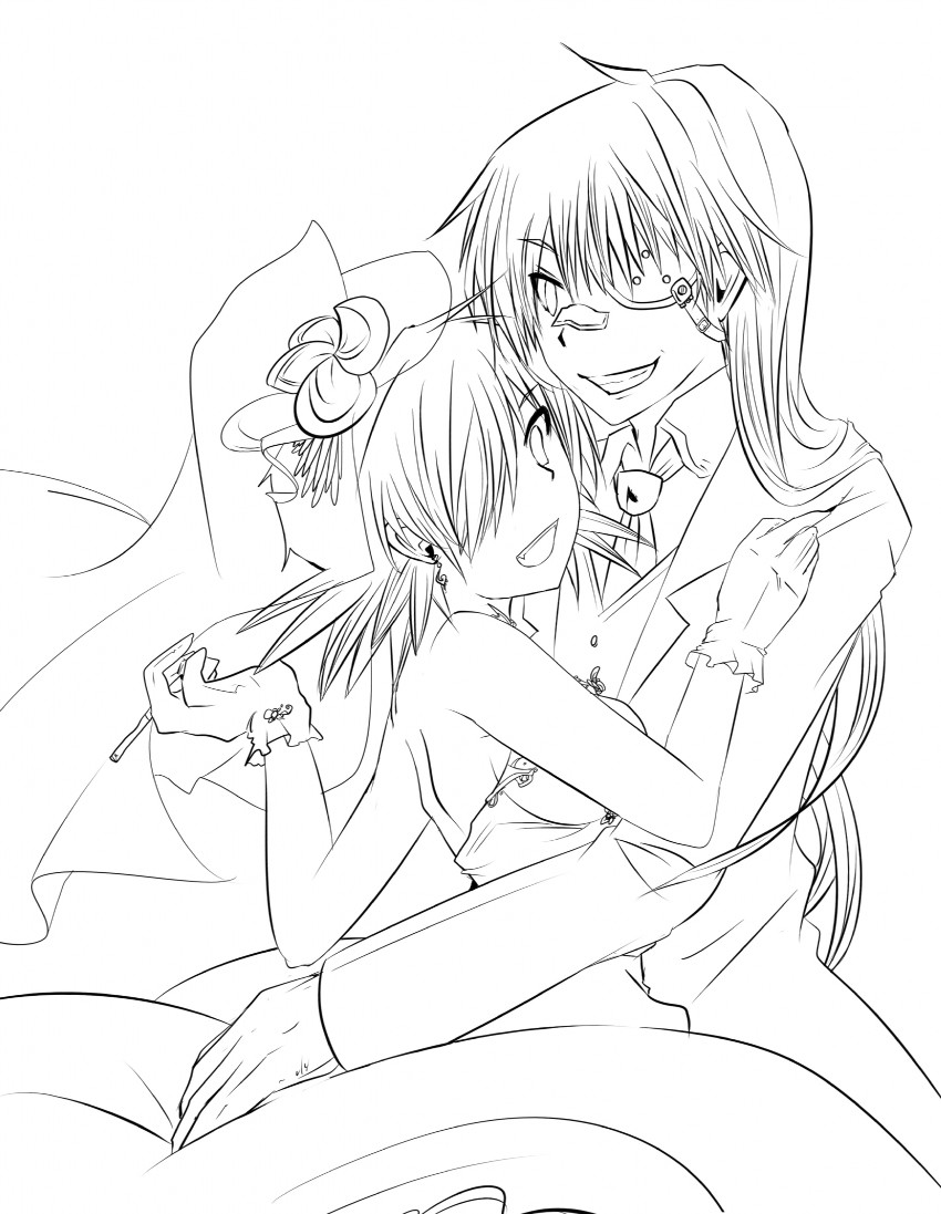 seras victoria and pip bernardotte (hellsing) drawn by sakayume