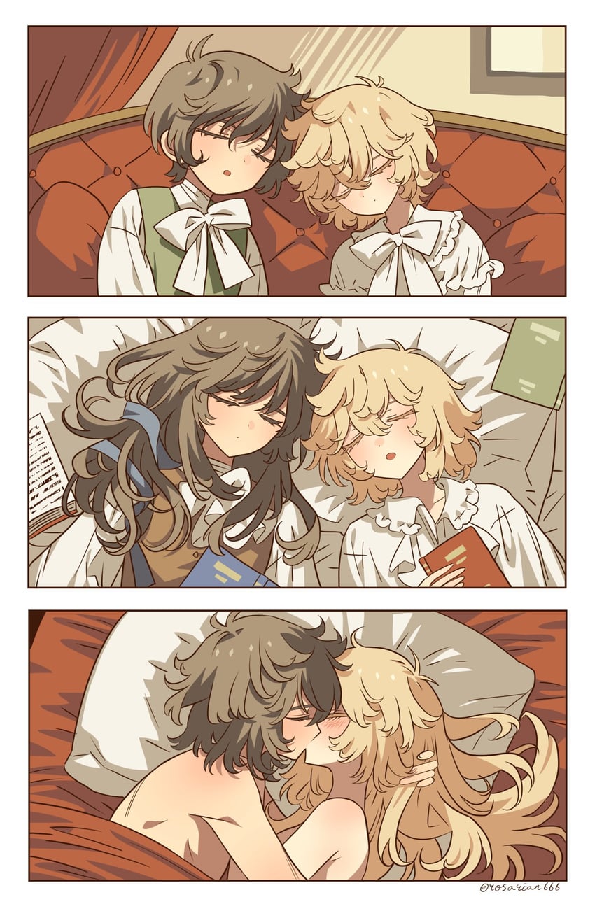 oscar francois de jarjayes and andre grandier (versailles no bara) drawn by meremero