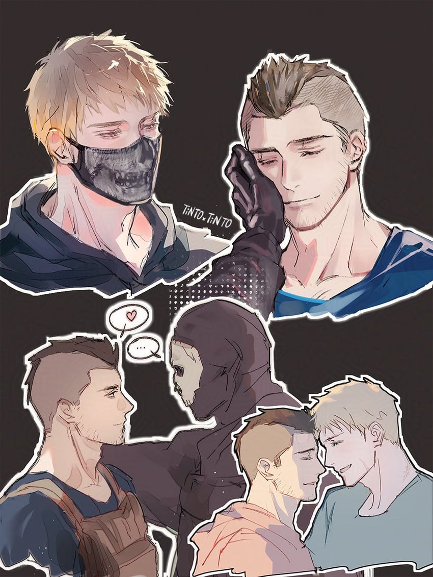 ghost and soap (call of duty and 1 more) drawn by tintoxtinto