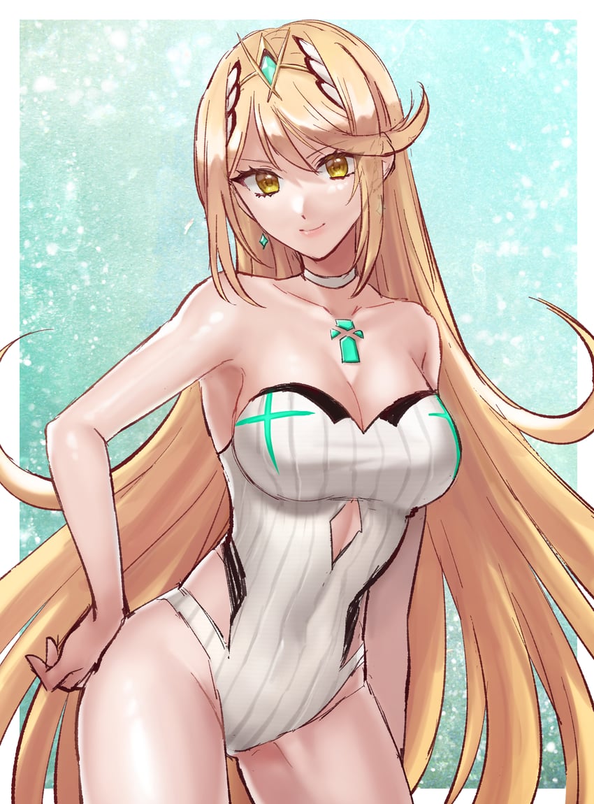 mythra (xenoblade chronicles and 1 more) drawn by hazuki_(nyorosuke)