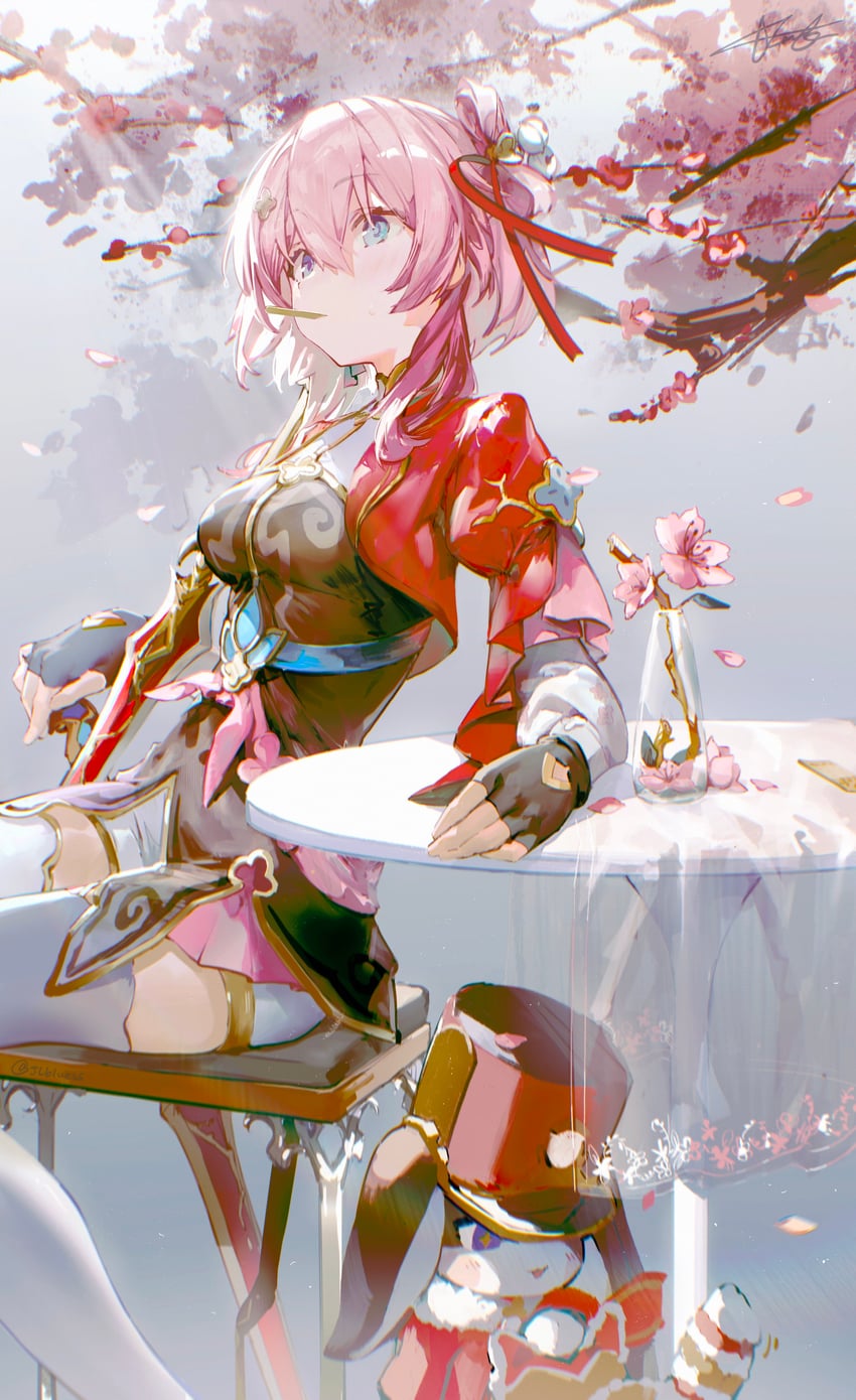 march 7th and pom-pom (honkai and 1 more) drawn by jlbluess