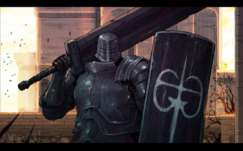 iron tarkus (dark souls and 1 more) drawn by menaslg