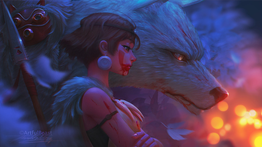 san and moro no ichizoku (mononoke hime) drawn by paul_nong