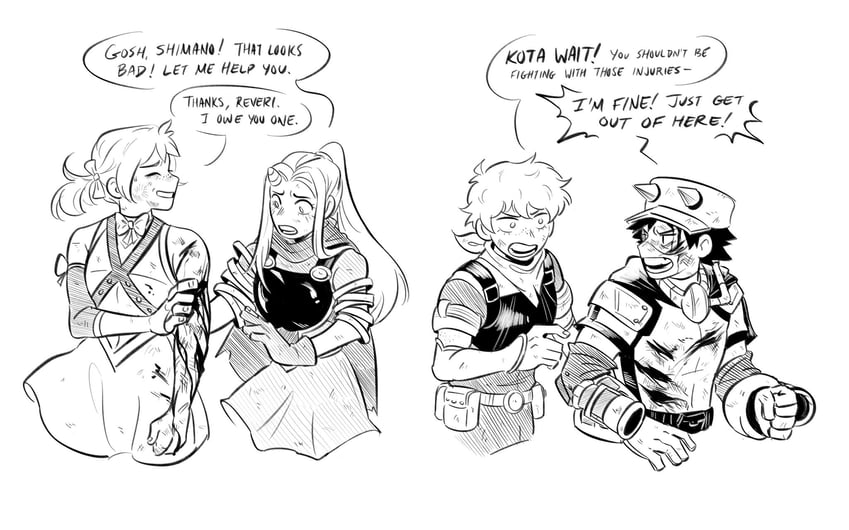 eri, izumi kota, shimano katsuma, and shimano mahoro (boku no hero academia) drawn by daniartonline