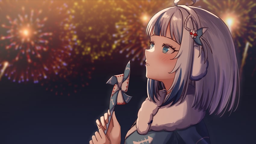 gawr gura (hololive and 1 more) drawn by sharkudon