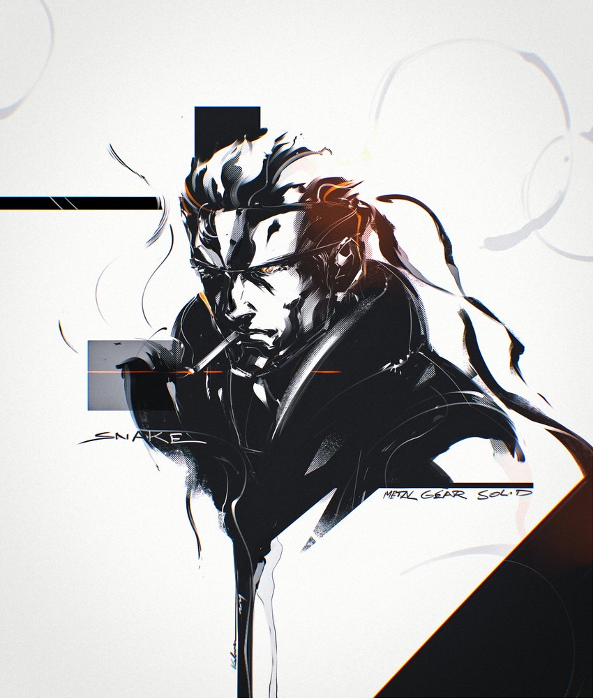 solid snake (metal gear and 1 more) drawn by kubaushi