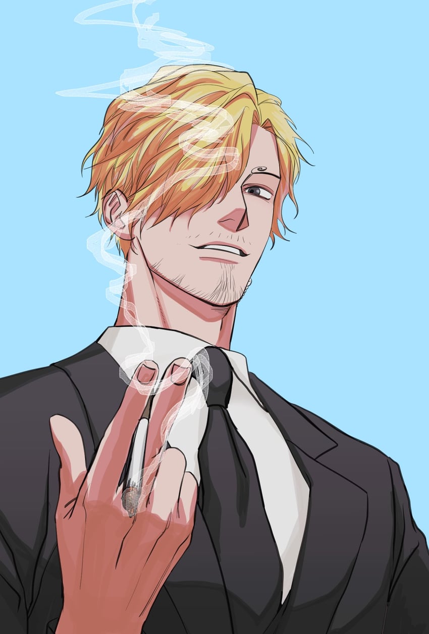 sanji (one piece) drawn by sate_meng