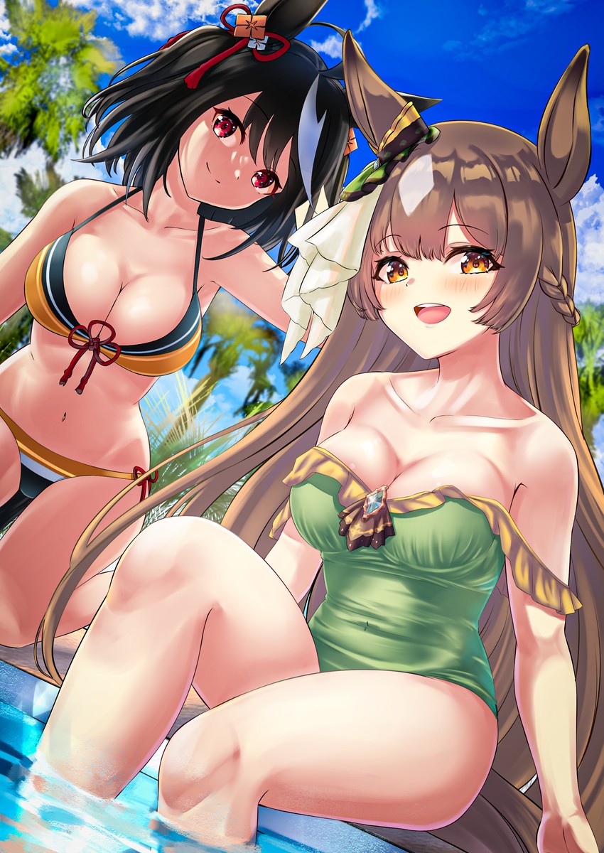 satono diamond and kitasan black (umamusume) drawn by herohero_(higashi_no_dou)