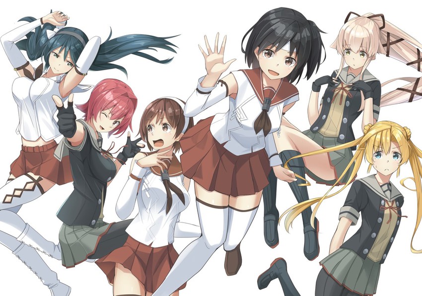 yura, abukuma, isuzu, kinu, nagara, and 5 more (kantai collection) drawn by negahami