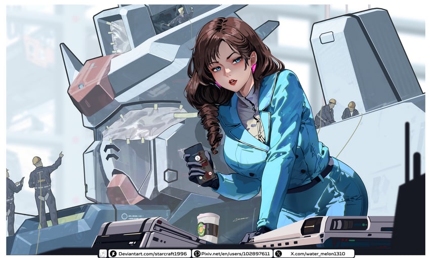 gundam gp-03 stamen and lucette audevie (gundam and 1 more) drawn by watermelonsfw