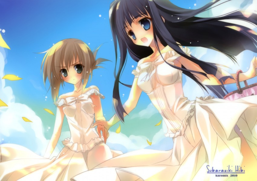 tachibana kimika and takashima zakuro (subarashiki hibi) drawn by karory