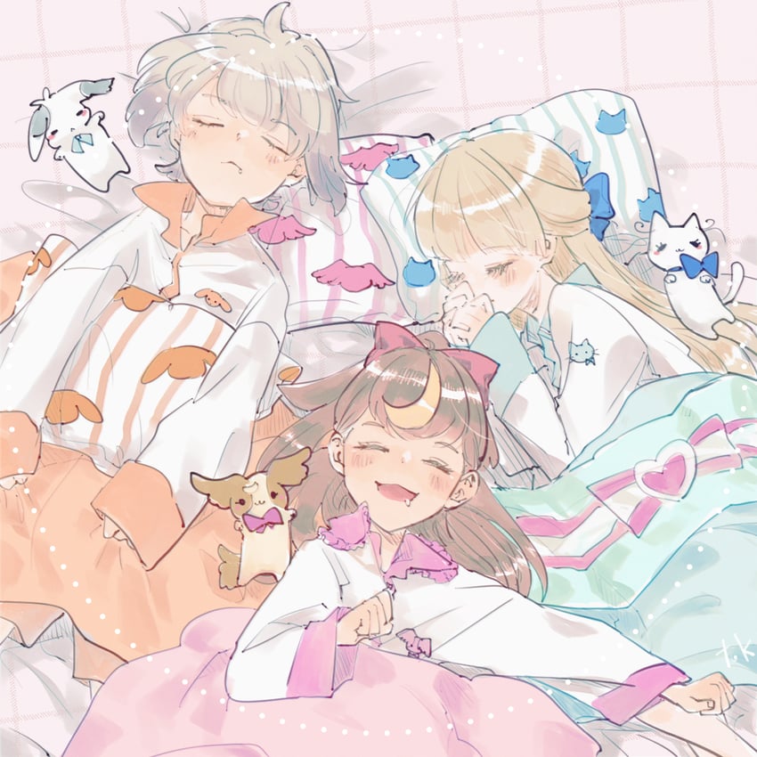 nekoyashiki yuki, inukai komugi, nekoyashiki mayu, daifuku, and toyama daifuku (precure and 1 more) drawn by tokuwotsumu