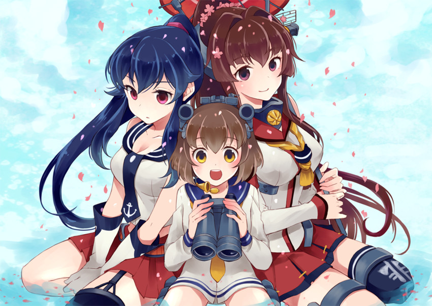 yukikaze, yamato, and yahagi (kantai collection) drawn by ichinomiya_(blantte)
