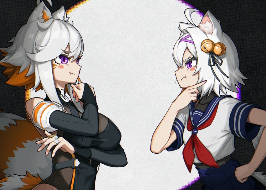 filian, rindo, and demenishki (indie virtual youtuber) drawn by haedgie