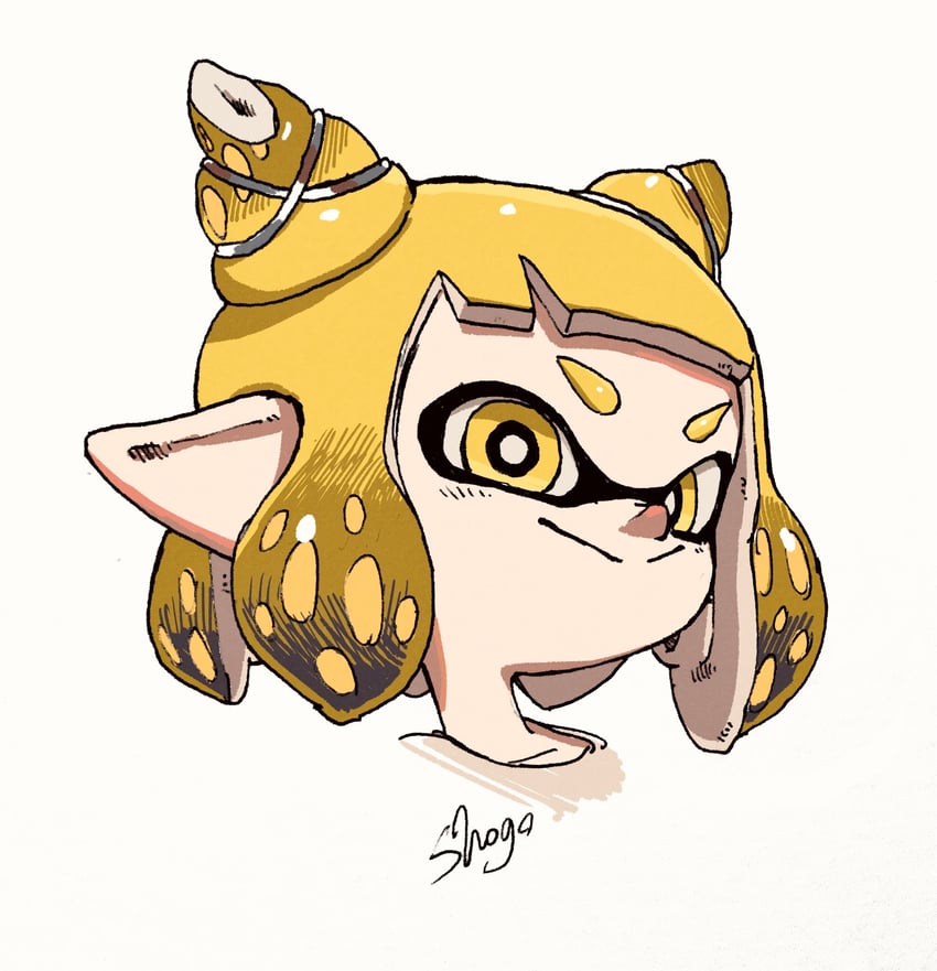 inkling player character and inkling girl (splatoon and 1 more) drawn by shogo_(shogo70449442)