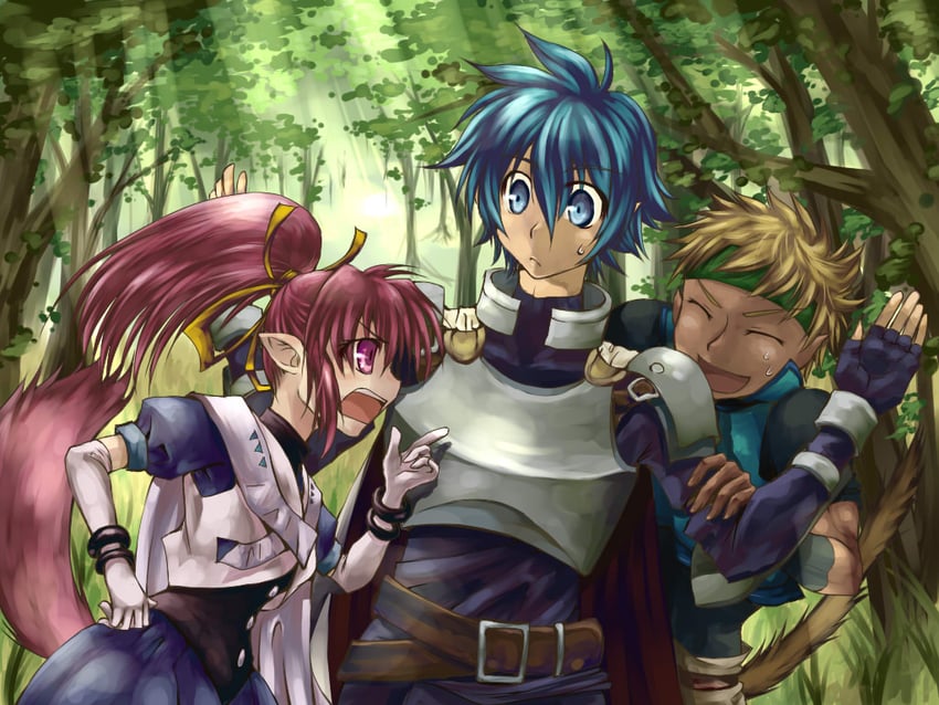 millie chliette, roddick farrence, and dorne murtough (star ocean) drawn by debora_(erinaandtsugu)