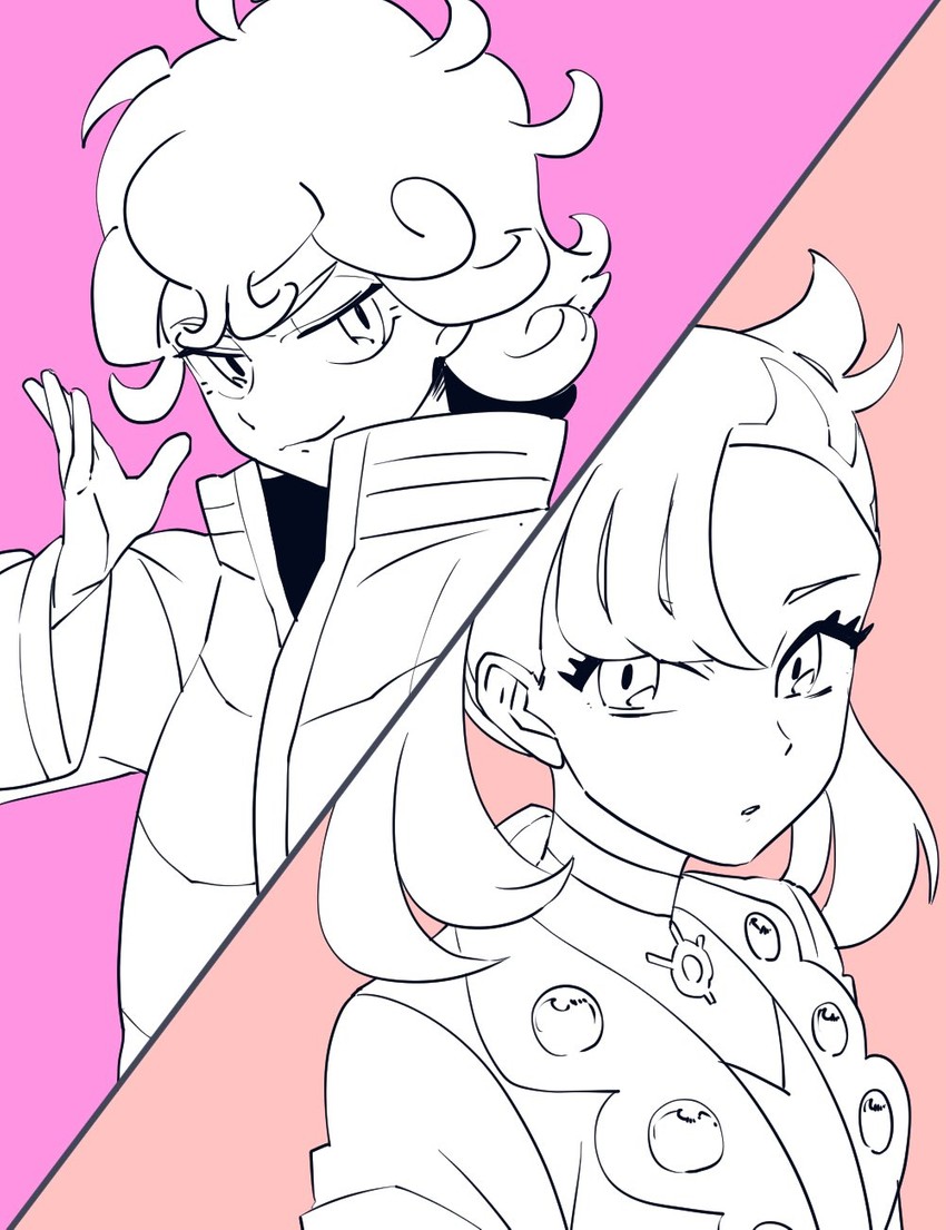 marnie and bede (pokemon and 1 more) drawn by akita_saiki