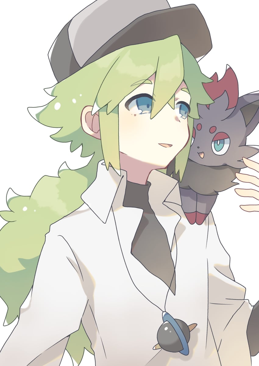 n and zorua (pokemon and 1 more) drawn by komano_shia