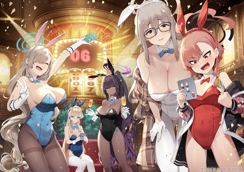 asuna, toki, karin, neru, and akane (blue archive) drawn by kotoribako
