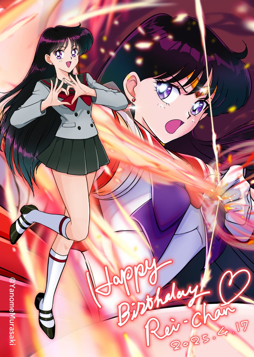 hino rei and sailor mars (bishoujo senshi sailor moon) drawn by dj_jdite